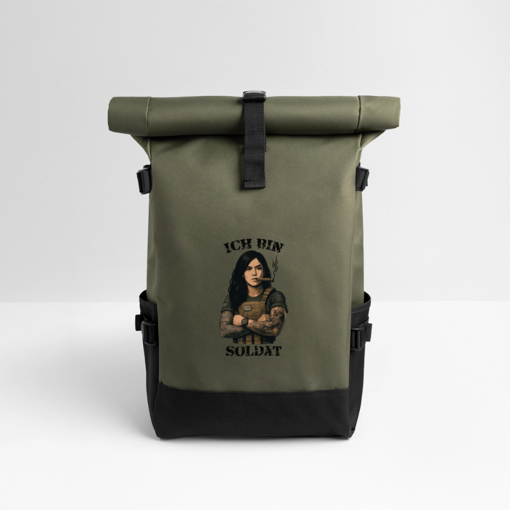 Ich bin Soldat WS - Rolltop Rucksack - Olive/Schwarz