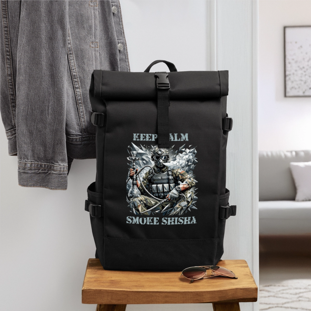 Calm Under Fire - Rolltop Rucksack - Schwarz