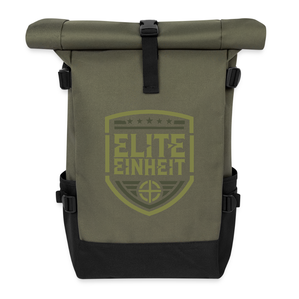 Elite Einheit - Brüderschaft Edition - Rolltop Rucksack - Olive/Schwarz
