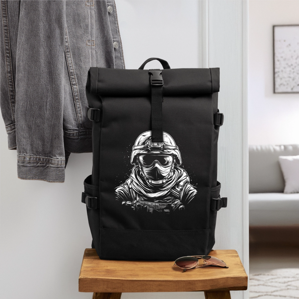 Krieger - Rolltop Rucksack - Schwarz