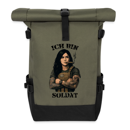Ich bin Soldat WS - Rolltop Rucksack - Olive/Schwarz
