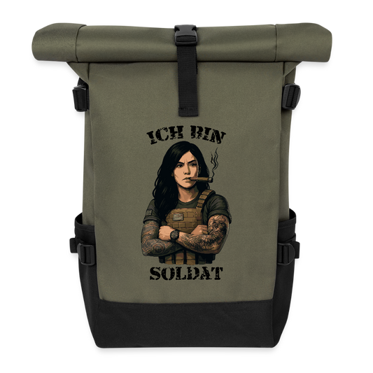 Ich bin Soldat WS - Rolltop Rucksack - Olive/Schwarz