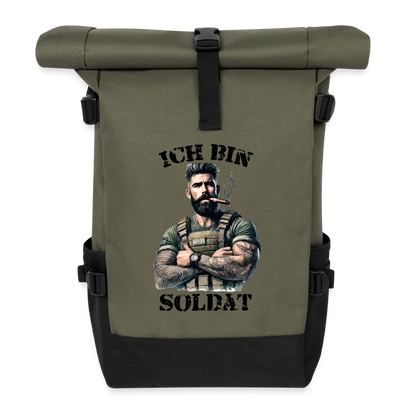 Rolltop Rucksack - Olive/Schwarz